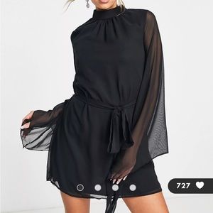 ASOS belted mini dress bell sleeves NWT